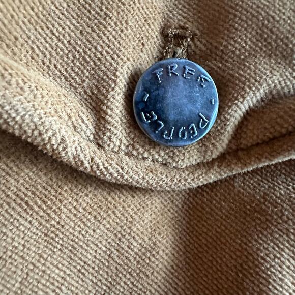 Free People Everlyn Cropped Jacket Mary Gold Mustard Brown M - Picture 10 of 16